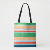 Tijdloze Heldere Kleurrijke Zomer Art Stripes Tote Bag (Voorkant)