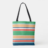 Tijdloze Heldere Kleurrijke Zomer Art Stripes Tote Bag (Achterkant)