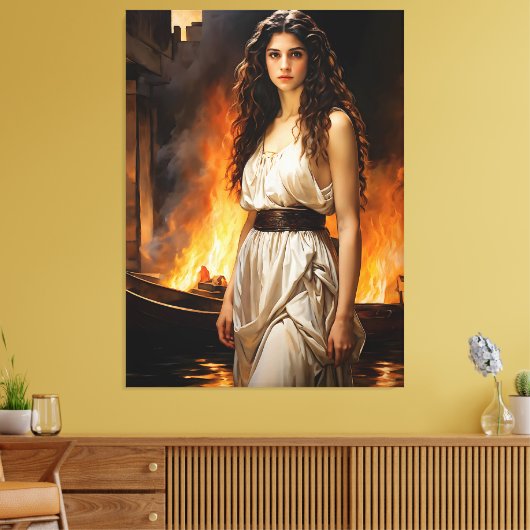 Tijdloze Helen: de katalysator van Troy Canvas Afdruk (Insitu (Woonkamer))