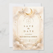 Tijdloze Hemelse Romantische Trouwdag Save The Date (Voorkant)