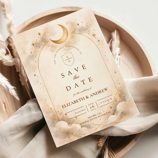 Tijdloze Hemelse Romantische Trouwdag Save The Date
