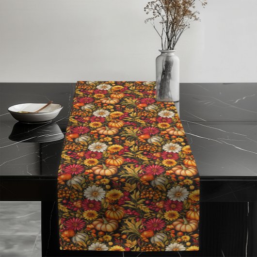 Tijdloze Herfst Bloemen Tafelloper Warm Aardse Ton