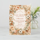 Tijdloze herfst boho baby shower kaart (Staand voorkant)