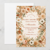 Tijdloze herfst boho baby shower kaart (Voorkant / Achterkant)