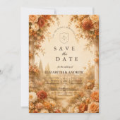 Tijdloze herfsttuinbruiloft save the date (Voorkant)