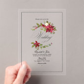 Tijdloze Holly Wreath Kerstbruiloft Acryl Uitnodigingen (Insitu (Draagbaar))