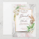 Tijdloze huwelijksuitnodigingen: elegante stijlen  kaart (Voorkant / Achterkant)