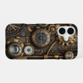 Tijdloze industriële creaties in Steampunk-stijl iPhone 16 Hoesje (Achterkant horizontaal)