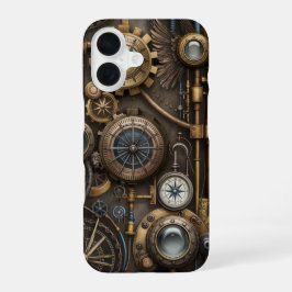Tijdloze industriële creaties in Steampunk-stijl iPhone 16 Hoesje