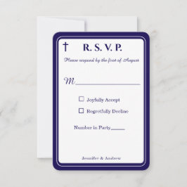 Tijdloze katholieke gewijzigde antwoordkaart RSVP kaartje