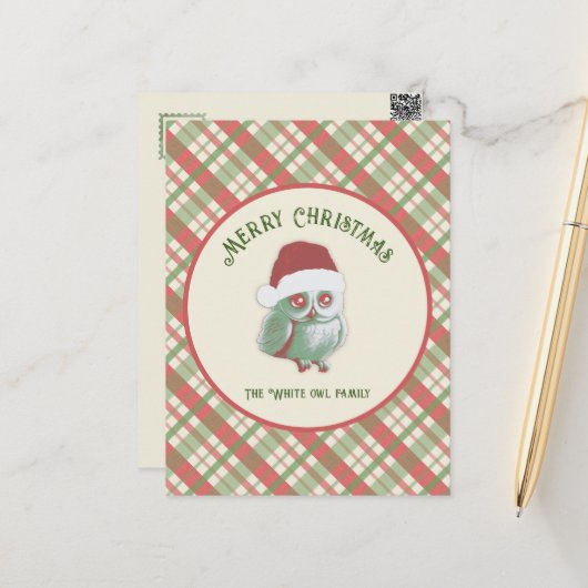 Tijdloze kerst gelegd briefkaart (Voorkant / Achterkant in situ)