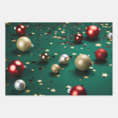 Tijdloze kerst ornament klok inpakpapier vel (Voorkant 3)