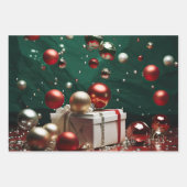 Tijdloze kerst ornament klok inpakpapier vel (Voorkant 2)