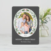 Tijdloze Kerstgroenboodschap 4 Foto Feestdagenkaart (Staand voorkant)