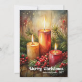Tijdloze kerstkaarsen klassieke rustieke groet feestdagenkaart (Voorkant)