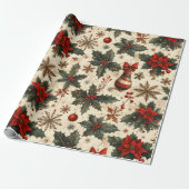 Tijdloze Kerstmis Cadeaupapier (Uitgerold)