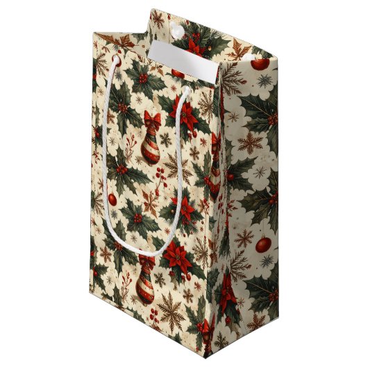 Tijdloze Kerstmis Klein Cadeauzakje (Voorkant Gekanteld)