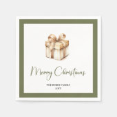 Tijdloze Kerstpresent Custom Familie Servetten @ (Voorkant)