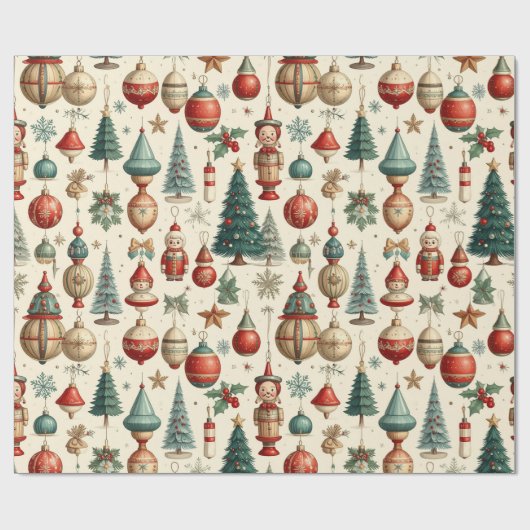 Tijdloze Kerstspullen Cadeaupapier (Vlak)