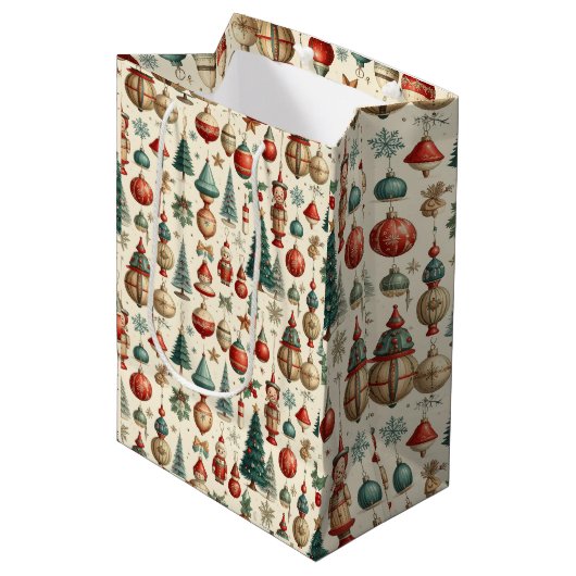 Tijdloze Kerstspullen Medium Cadeauzakje (Voorkant Gekanteld)