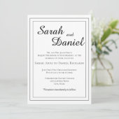 Tijdloze klassieke elegante traditionele bruiloft  kaart (Staand voorkant)