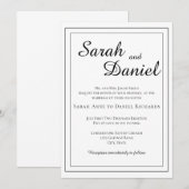Tijdloze klassieke elegante traditionele bruiloft  kaart (Voorkant / Achterkant)