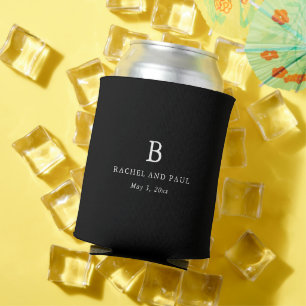 Tijdloze Klassieke Formele Monogram Bruiloft Blikjeskoeler