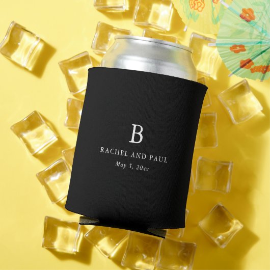 Tijdloze Klassieke Formele Monogram Bruiloft Blikjeskoeler (Insitu Zomer)