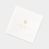 Tijdloze Klassieke Formele Monogram Bruiloft Folie Servetten (Links)