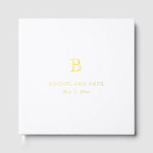 Tijdloze Klassieke Formele Monogram Bruiloft Gastenboek (Voorkant)