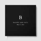 Tijdloze Klassieke Formele Monogram Bruiloft Gastenboek (Voorkant)