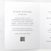 Tijdloze Klassieke Formele QR Code Trouw Drieluik Uitnodiging (Binnenzijde eerst)