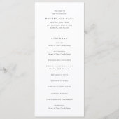 Tijdloze Klassieke Formele Trouwdag Programmakaart (Voorkant)