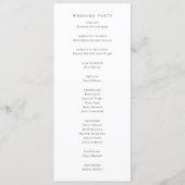 Tijdloze Klassieke Formele Trouwdag Programmakaart (Achterkant)