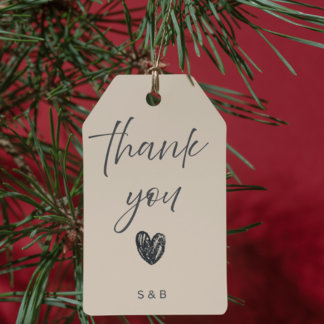 Tijdloze Klassieke Trouw Dank U Favor Tag Cadeaulabel