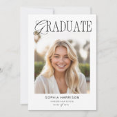 Tijdloze klassieke typografie Foto Afstuderen Kaart (Voorkant)