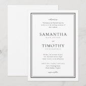 Tijdloze klassieke zwart-witte grens bruiloft kaart (Voorkant / Achterkant)