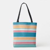 Tijdloze Kleurrijke Beachy Zomer Kleuren Art Strip Tote Bag (Achterkant)