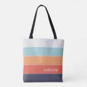 Tijdloze Kleurrijke Zomer Strepen Art Patroon Tote Bag (Achterkant)