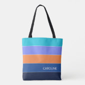 Tijdloze Kleurrijke Zomer Strepen Art Patroon Tote Bag (Achterkant)