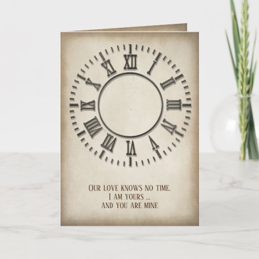 Tijdloze Klokkaart voor Jubileum Kaart (Voorkant)