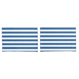 Tijdloze Kust Elegant Blauw & Wit Gestreept Kussensloop