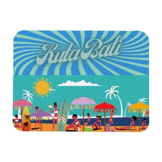 Tijdloze Kuta: Fun Bali Briefkaart Magneet (Horizontaal)