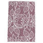 Tijdloze Lace Look bruiloft Mauve en wit Medium Cadeauzakje (Achterkant)