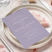 Tijdloze Lavendel minimalistische bruiloft uitnodi Kaart
