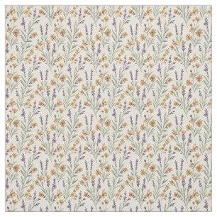 Tijdloze lavendel takjes en aardse wilde bloemen stof
