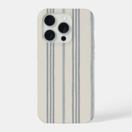 Tijdloze leisteenblauwe schilderachtige streeppatr iPhone 15 pro case