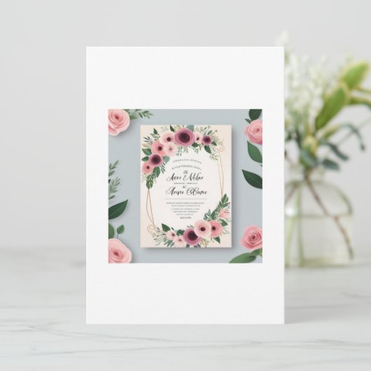 Tijdloze liefde: een bruiloft uitnodiging (Staand voorkant)