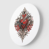 "Tijdloze liefde: hart Logo op wandklok" Grote Klok (Hoek)