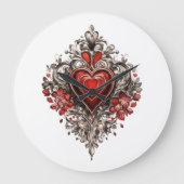 "Tijdloze liefde: hart Logo op wandklok" Grote Klok (Voorkant)